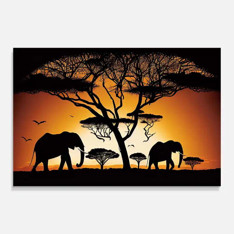 Bestpreis Glasbild Sunset Silhouette
