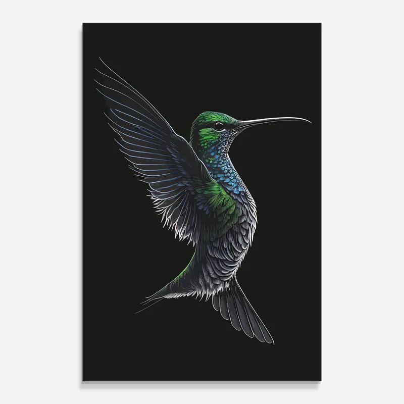 Kostenloser Versand Glasbild Hummingbird Flying