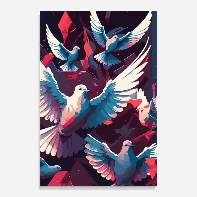 Sichere Zahlung Glasbild Pretty Dove Family