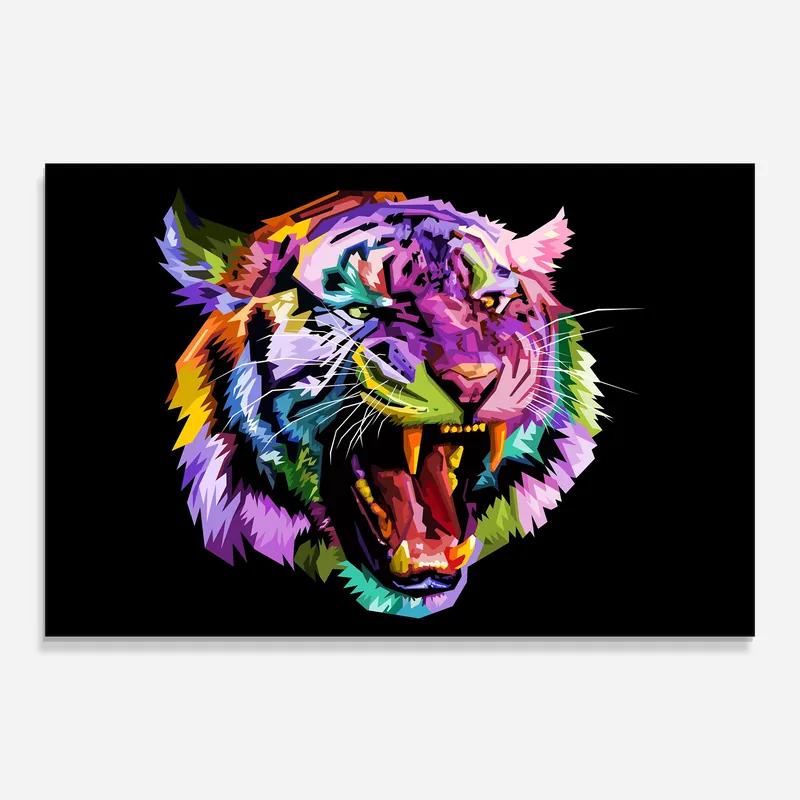 Glasbild Tiger On Black Sonderangebot