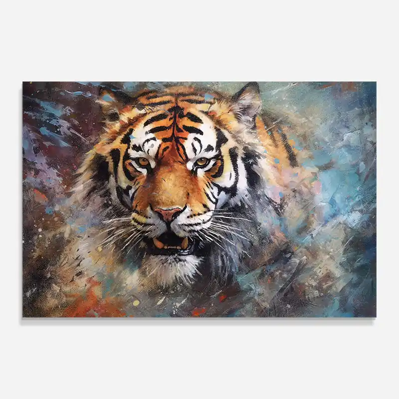 Glasbild Tiger Painting Gratis Versand