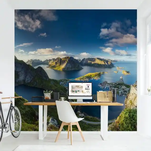 Direktkauf Fjordblick in Reinebringen Fototapete • Vliestapete + Kleister • hergestellt in Deutschland
