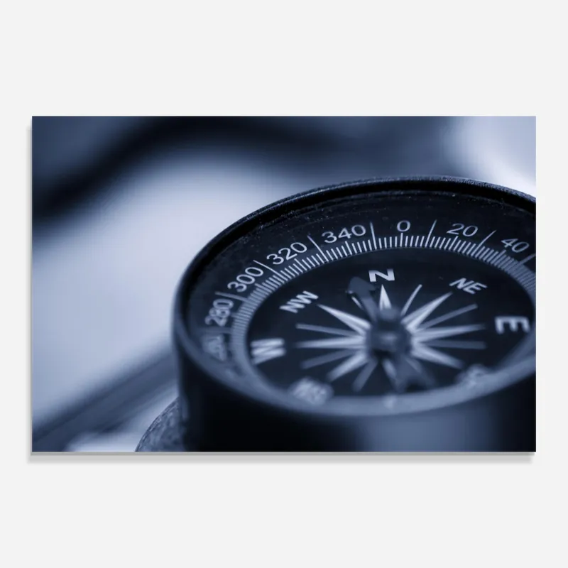 Glasbild Vintage Compass Begrenztes Angebot