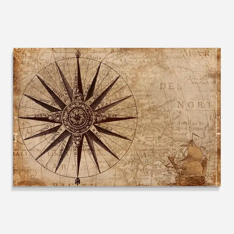 Sonderaktion Glasbild Vintage Map