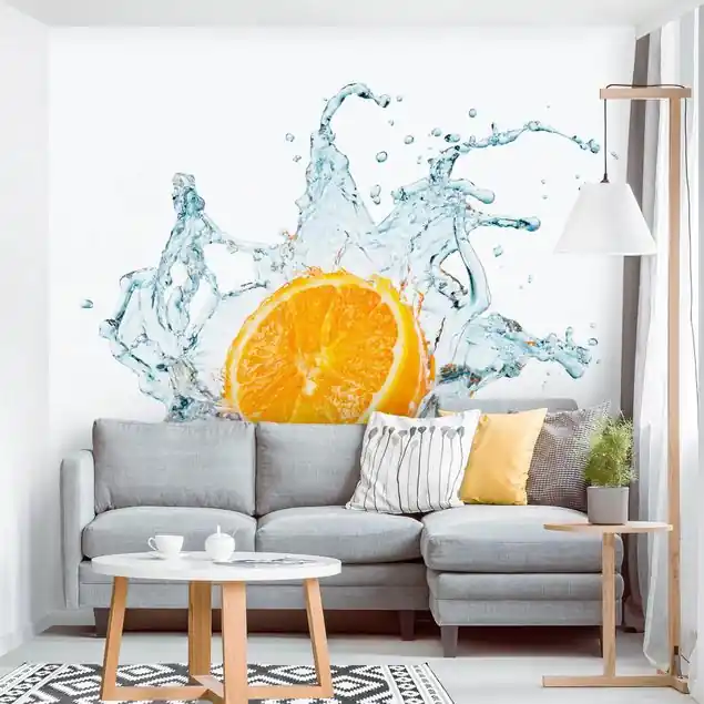 Frische Orange Fototapete • Vliestapete + Kleister • hergestellt in Deutschland Preis Gesenkt