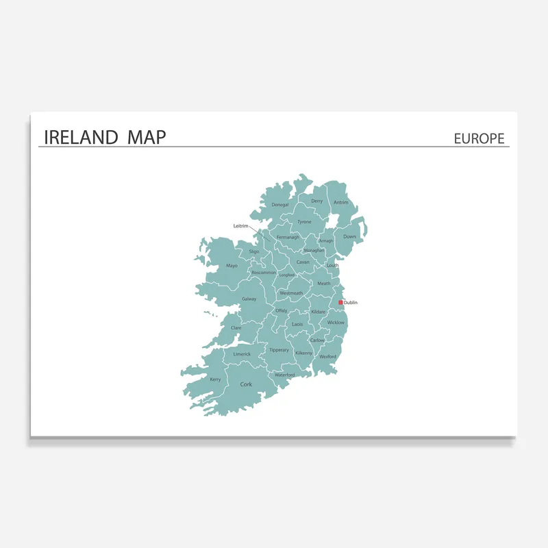 Mega-Angebot Glasbild Ireland Map