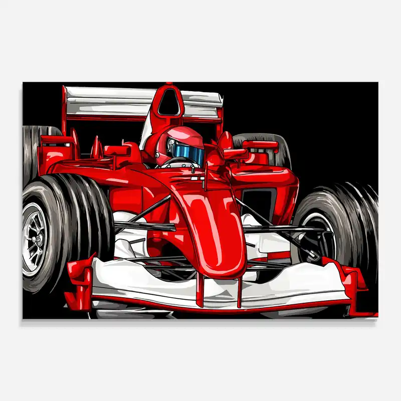 Neu Im Sortiment Glasbild Red F1 Drawing