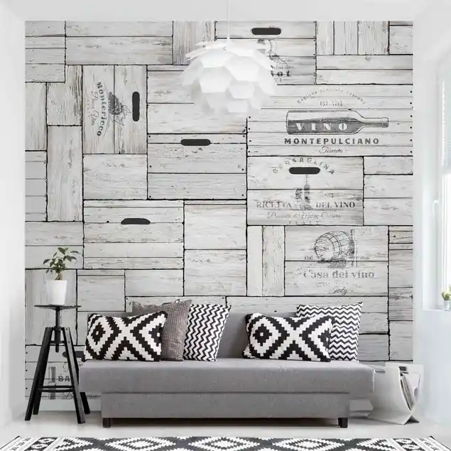 Shabby Holzkisten Fototapete • Vliestapete + Kleister • hergestellt in Deutschland Direkt Vom Hersteller