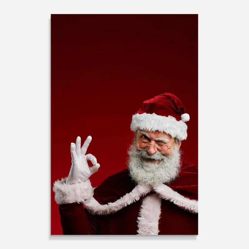 Glasbild Santa Approves Bestpreis