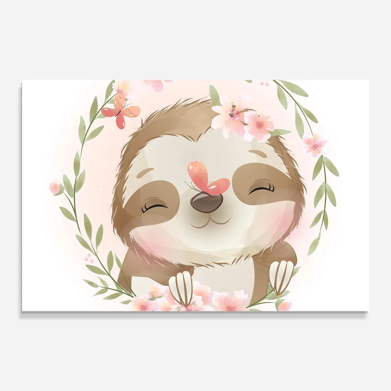 Glasbild Cute Sloth Sale