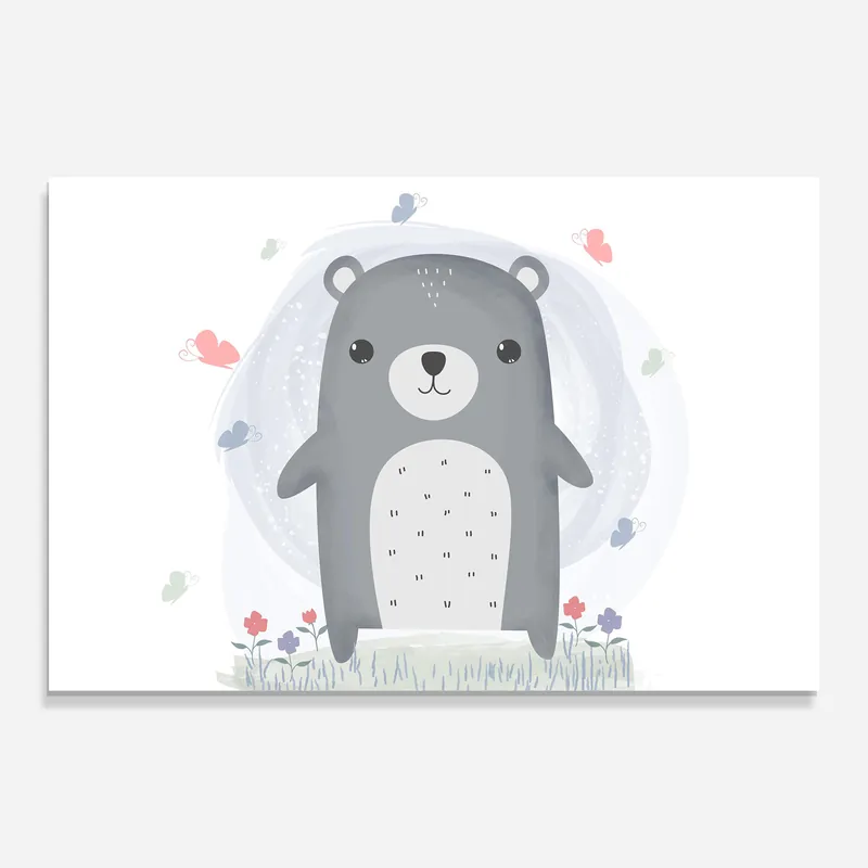 Glasbild Grey Cute Bear Preisknaller