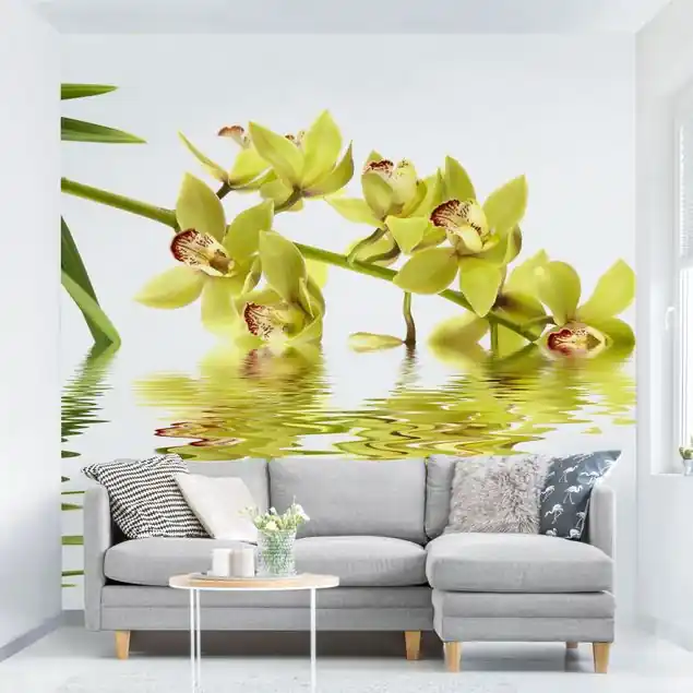 Elegant Orchid Waters Fototapete • Vliestapete + Kleister • hergestellt in Deutschland Kostenfreie Lieferung