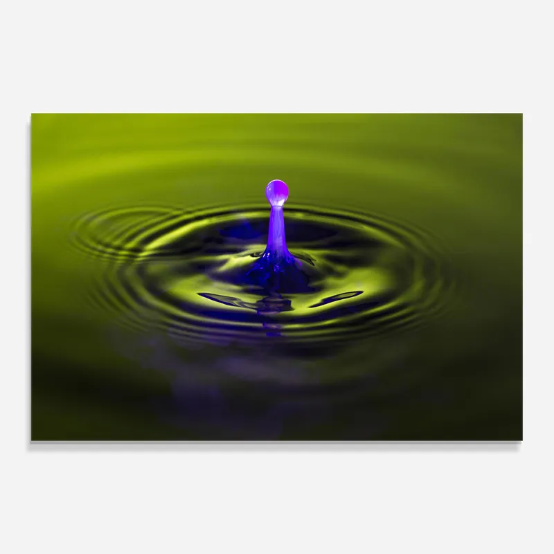 Glasbild Yellow Purple Drop Schneller Versand