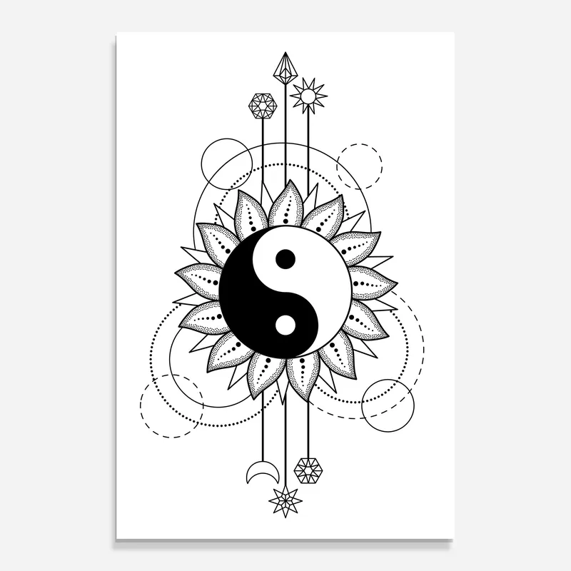 Top-Preis Glasbild Yinyang Art Line