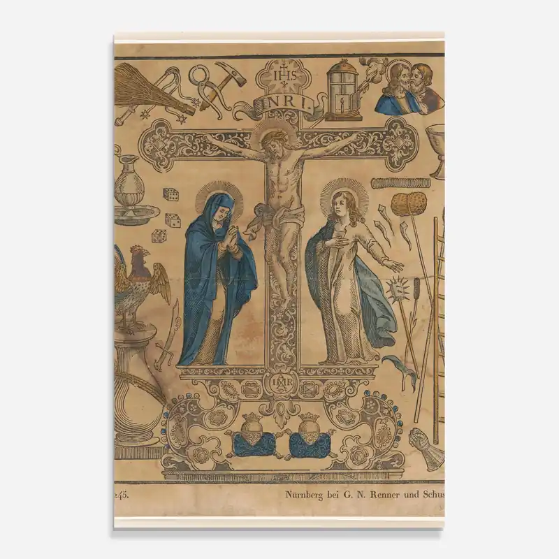 Expressversand Glasbild Cream Blue Jesus