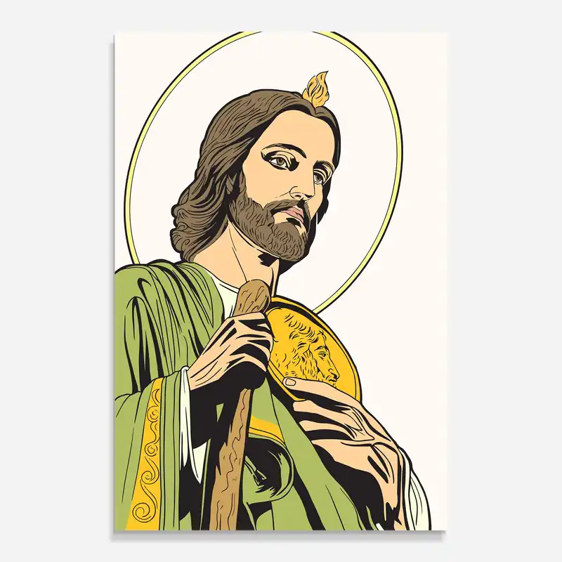 Neuheit Glasbild Green Jesus