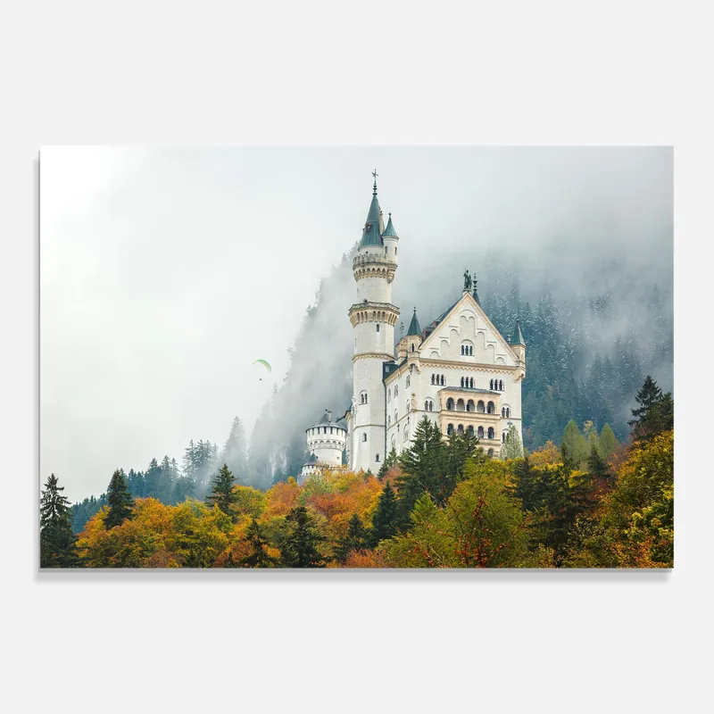 Direkt Vom Hersteller Glasbild Neuschwanstein Castle Foggy