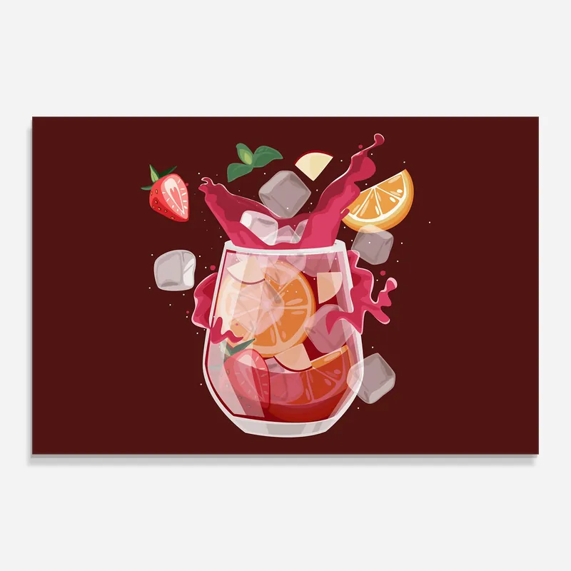 Versand Am Gleichen Tag Glasbild Strawberry Drink