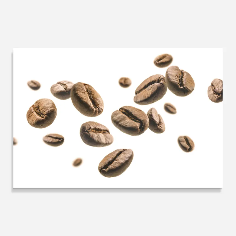 Begrenztes Angebot Glasbild Floating Coffee Beans