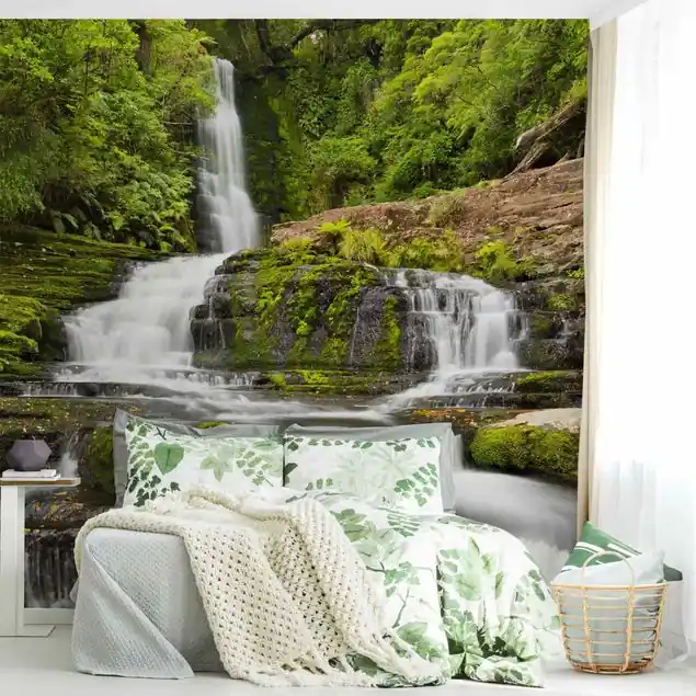 Upper McLean Falls in Neuseeland Fototapete • Vliestapete + Kleister • hergestellt in Deutschland Markenprodukt