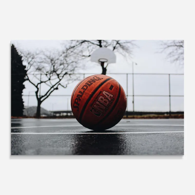 Günstig Glasbild Orange Basketball On Grey