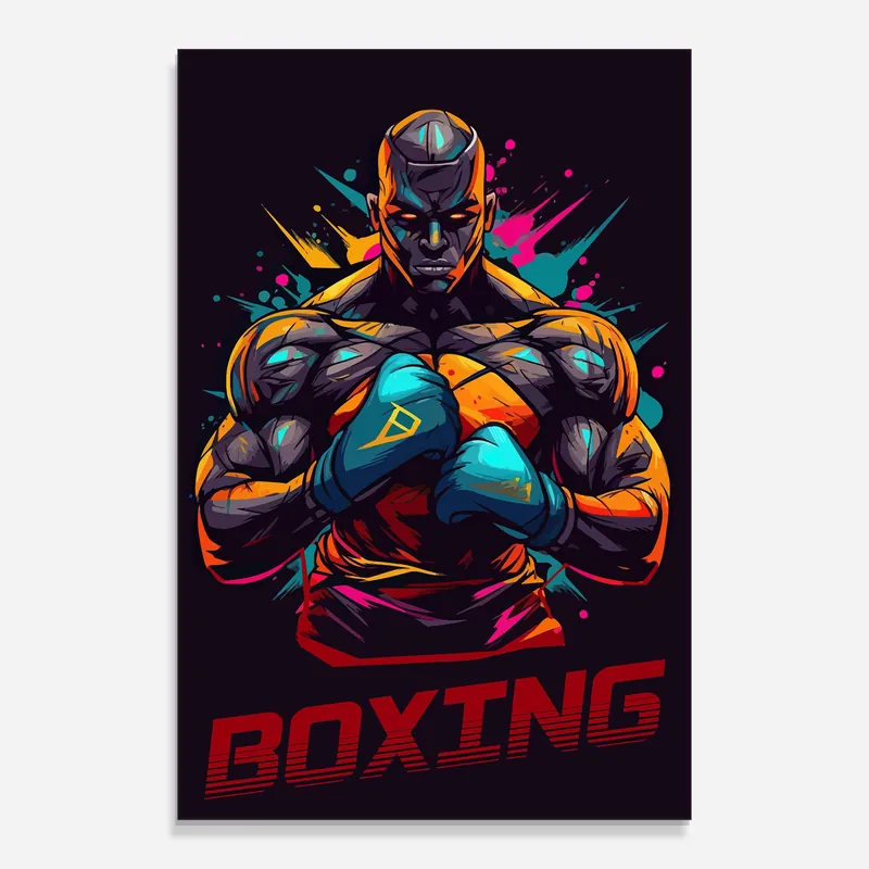 Echt Glasbild Boxing Strong