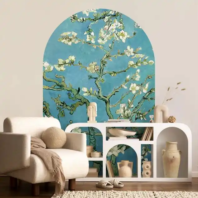 Vincent van Gogh - Mandelblüte Rundbogen Tapete Gratis Versand