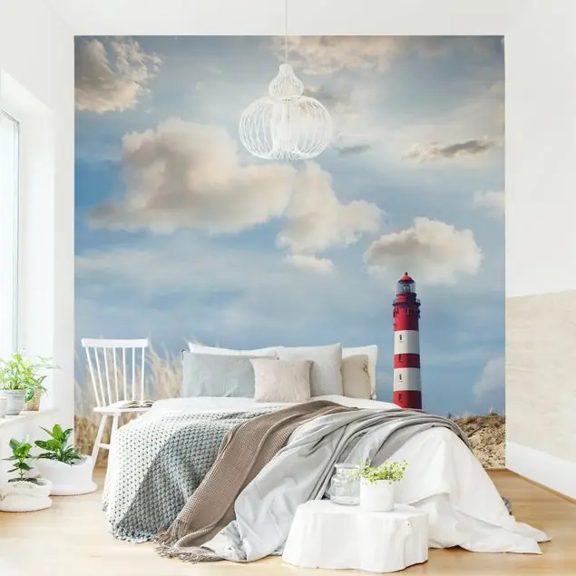 Preiswert Leuchtturm in den Dünen Fototapete • Vliestapete + Kleister • hergestellt in Deutschland