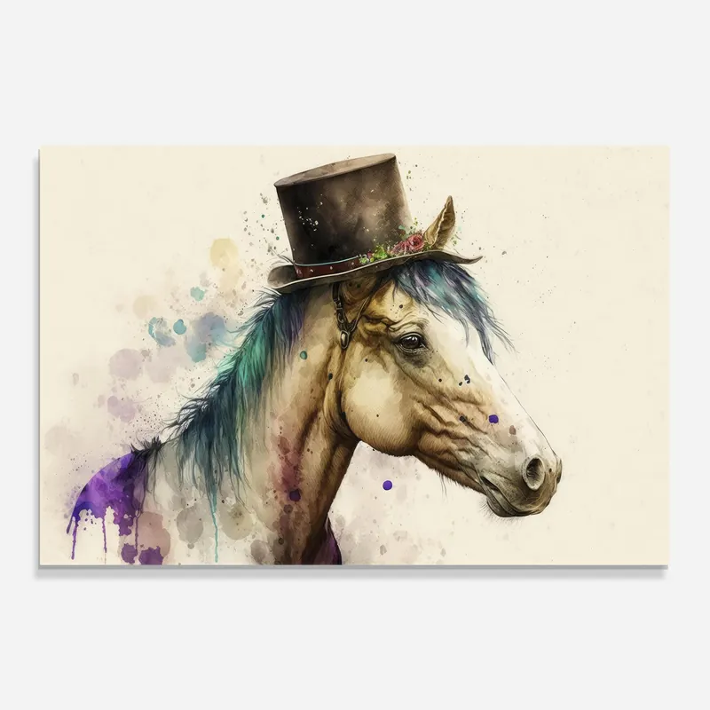 Jetzt Kaufen Glasbild Horse With Hat