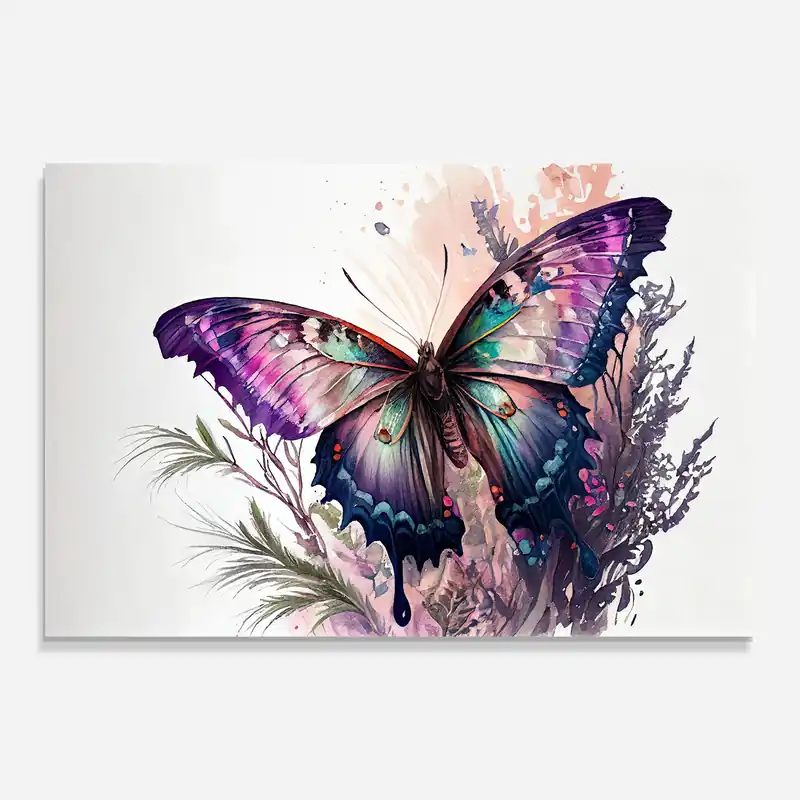 Expressversand Glasbild Purple Butterfly Art