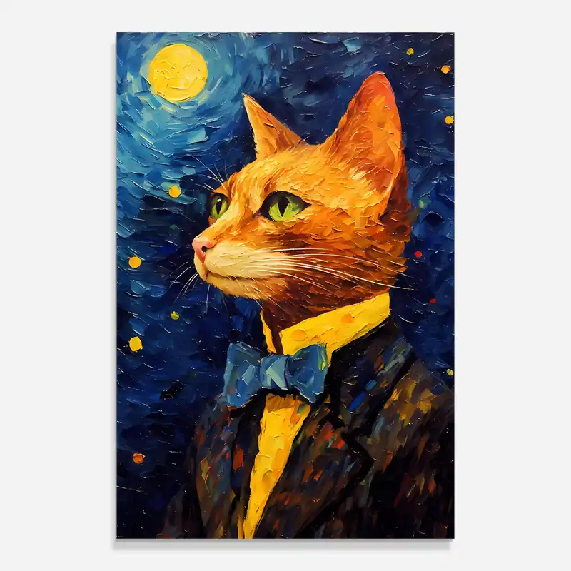 Preis Gesenkt Glasbild Van Gogh Cat