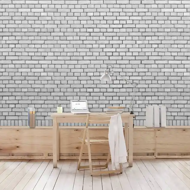 Backstein Mauer Weiß Fototapete • Vliestapete + Kleister • hergestellt in Deutschland Nur Heute
