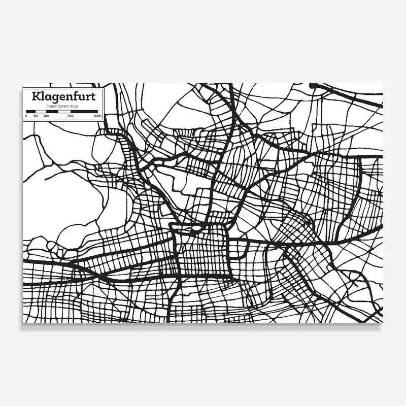 Beliebt Glasbild Klagenfurt Map