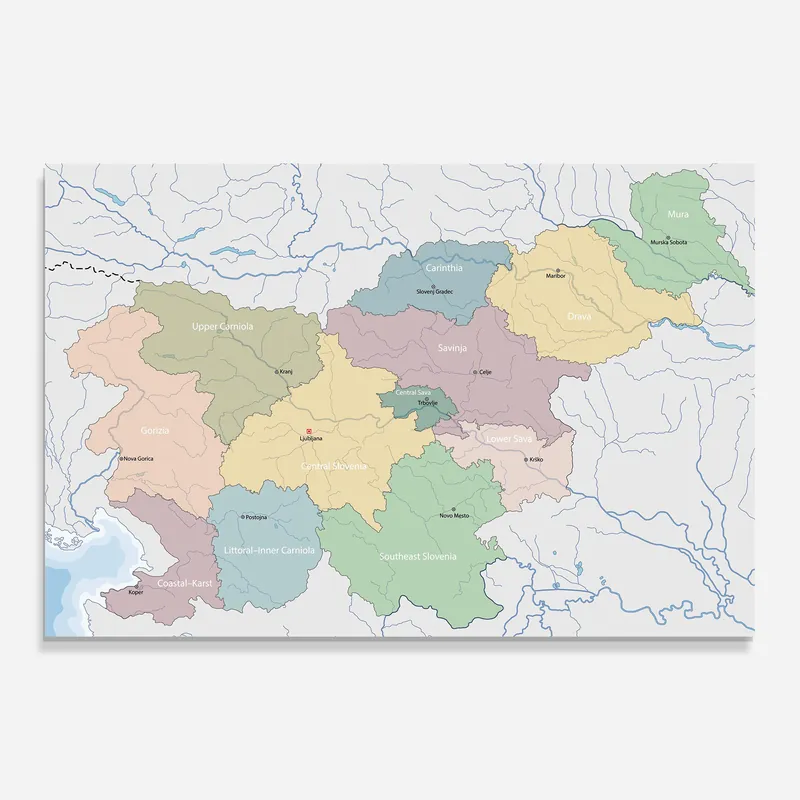 Glasbild Slovenia Map Must-Have