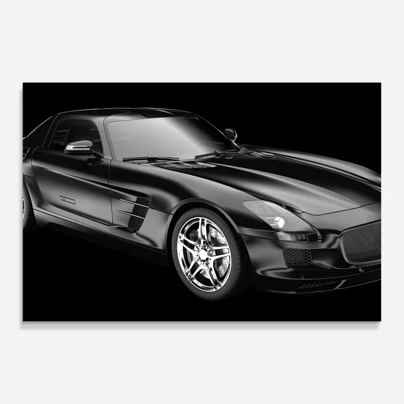 Glasbild Black Matte Mercedes Super-Preis