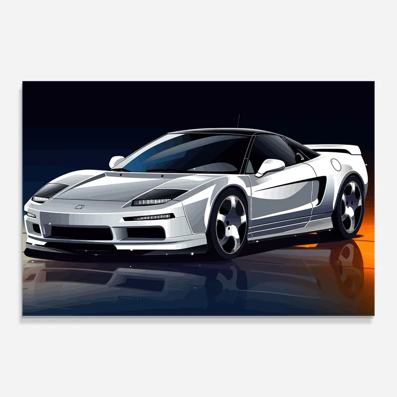 Glasbild Cool White Car Ausverkauf
