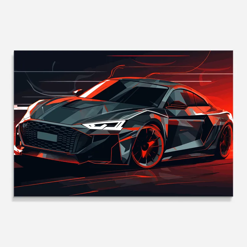 Glasbild Grey Red Sport Car Neuheit