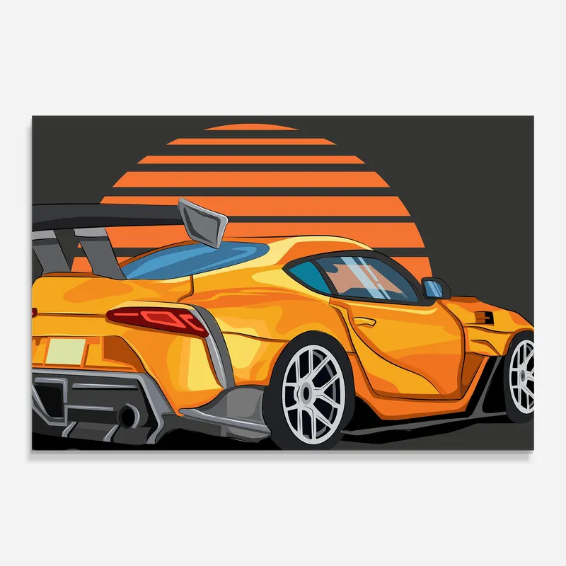Glasbild Orange Supercar Rabatt