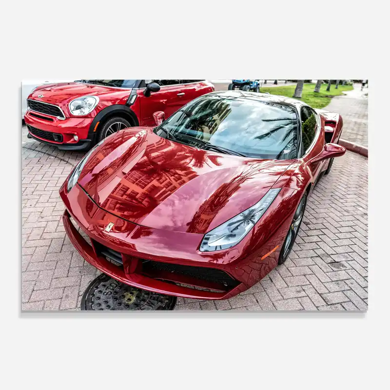 Saisonangebot Glasbild Red Ferarri Spider