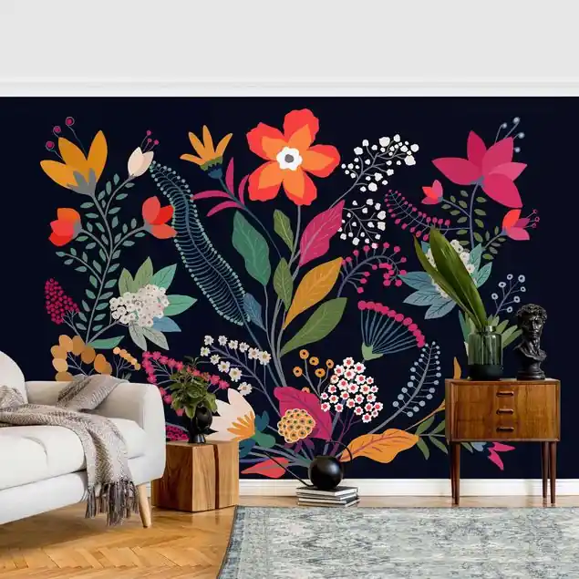 Neue Kollektion Mexikanische Blumen Fototapete • Vliestapete + Kleister • hergestellt in Deutschland