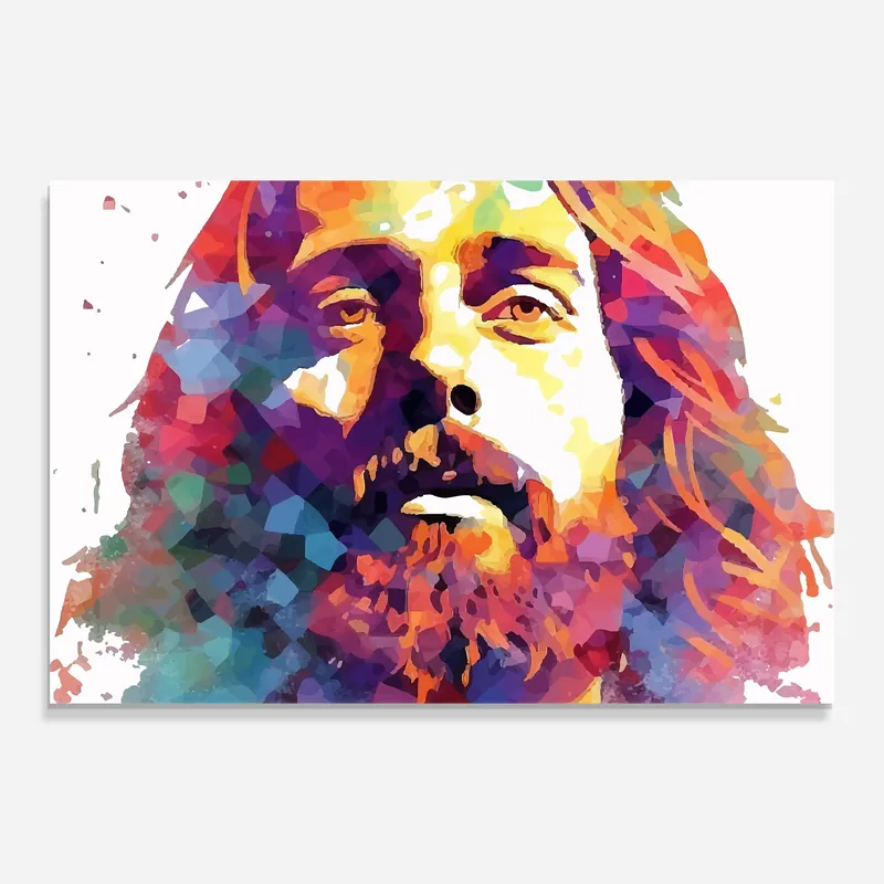 Glasbild Colorful Light Jesus Expressversand