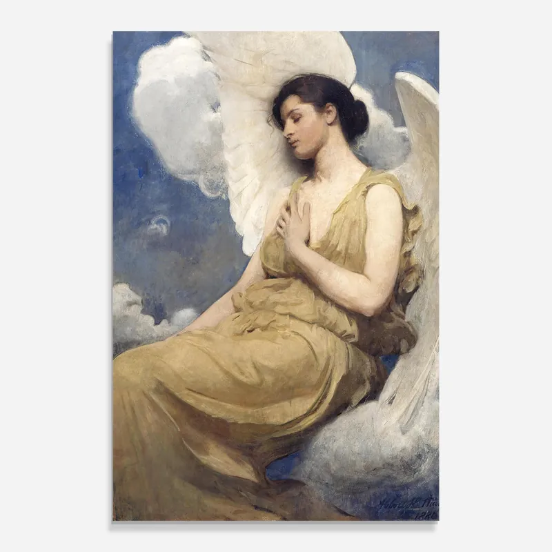 Highlight Glasbild Angel Woman Painting