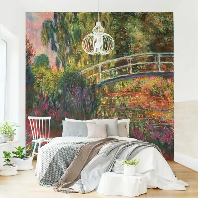 Schneller Versand Claude Monet - Japanische Brücke im Garten von Giverny Fototapete • Vliestapete + Kleister • hergestellt in Deutschland