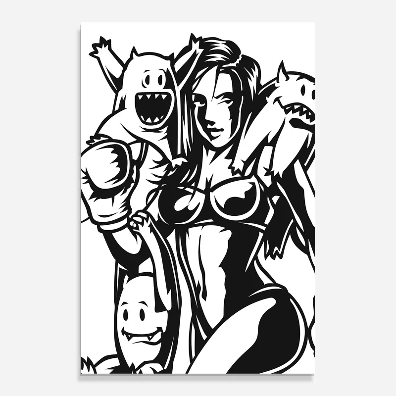 Glasbild Woman Boxing Neu