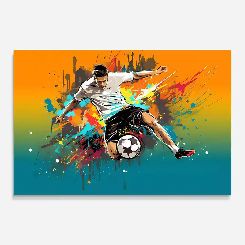 Begrenztes Angebot Glasbild White Tshirt Football Player