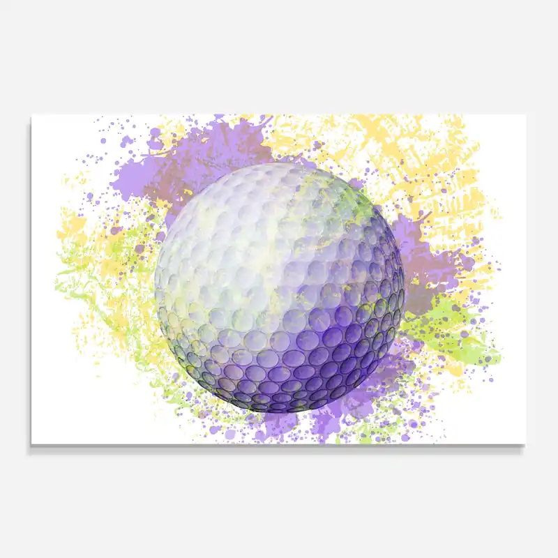 Glasbild Yellow Purple Golf Neu Im Sortiment