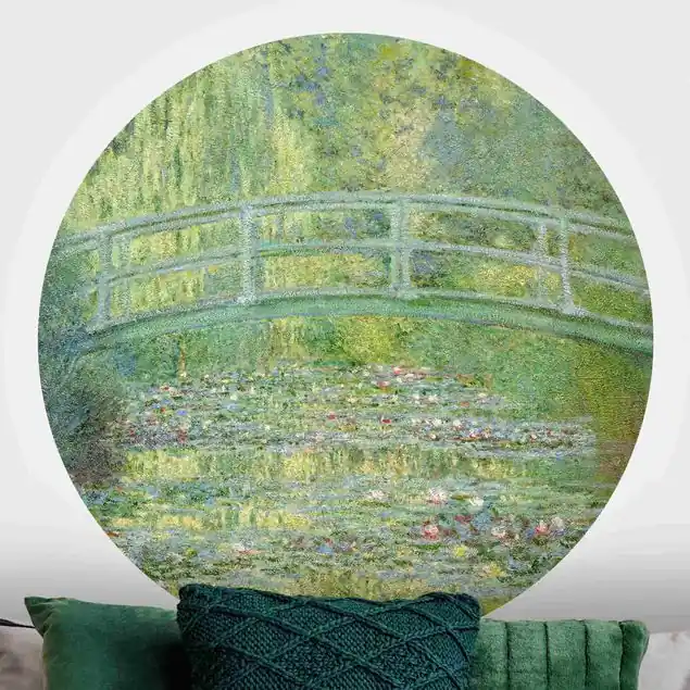 Top-Angebot Claude Monet - Japanische Brücke Runde Fototapete