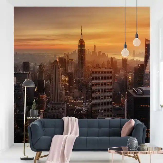 Manhattan Skyline Abendstimmung Fototapete • Vliestapete + Kleister • hergestellt in Deutschland Jetzt Kaufen