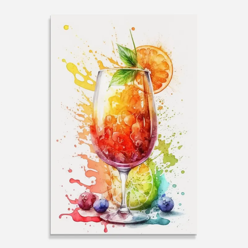 Abverkauf Glasbild Watercolor Juice