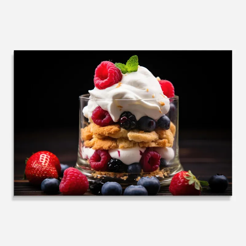 Glasbild Cup Fruit Dessert Finale Aktion